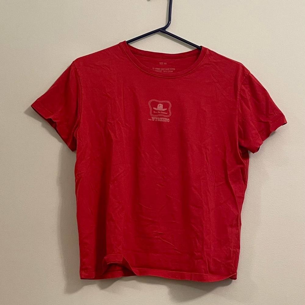 Red Cropped Wyoming Tee